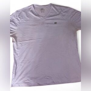 Lacoste Men's Light Purple V-Neck Tee